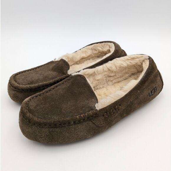 UGG Ansley Chestnut Moccasin Women's Slipper Fur Lined Brown Size US7 EU38 - Picture 1 of 16